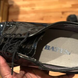 Bates Black Patent Leather Oxfords